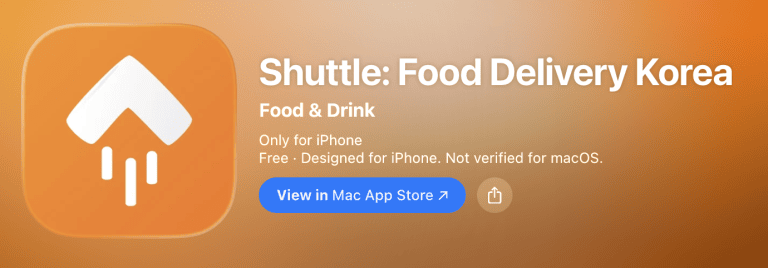 Shuttle food delivery app for foreigners in Korea