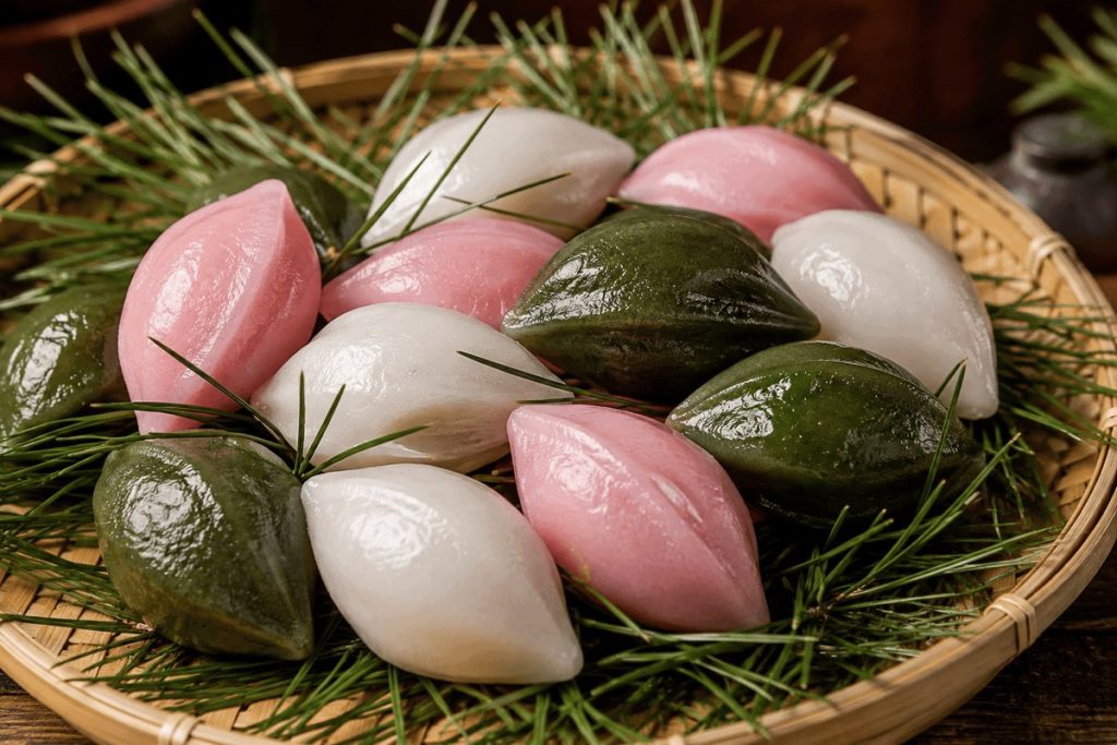 Songpyeon rice cakes eaten during Chuseok in Seoul
