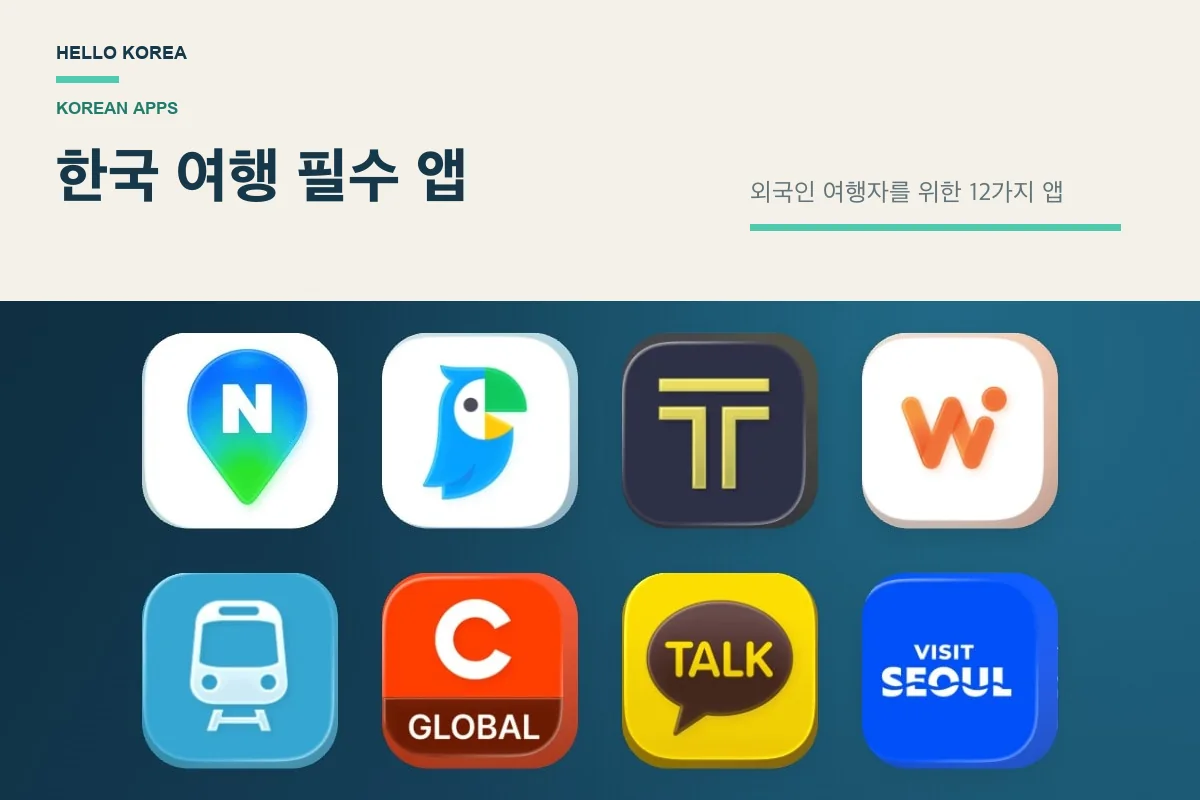 한국 여행 필수 앱 12가지 (2026): 외국인 여행자 다운로드 가이드