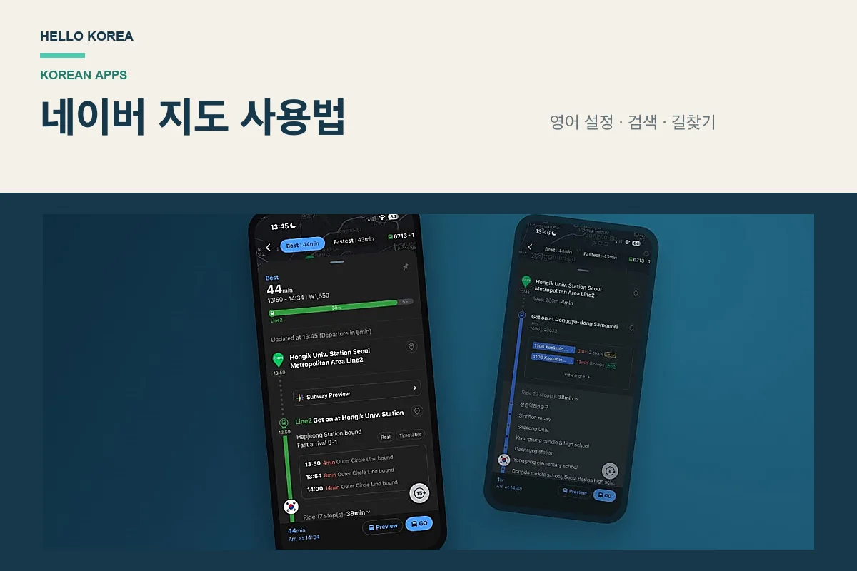 네이버 지도 사용법 (2026): 영어 설정·검색·길찾기 완벽 가이드